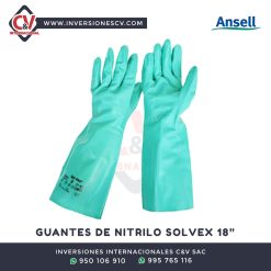 GUANTES DE NITRILO ANSELL SOLVEX 18”