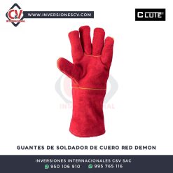 Guantes De Soldador De Cuero Clute Red Demon
