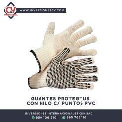 Guantes Protegtus De Hilo Con Puntos Pvc