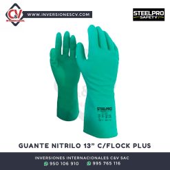 Guante Nitrilo Steelpro 13” C/flock Plus