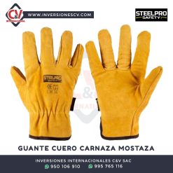 Guante Cuero Carnaza Mostaza Steelpro
