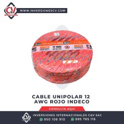 Cable Unipolar 12 Awg Rojo Indeco