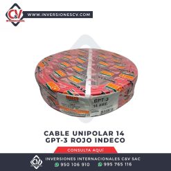 Cable Unipolar 14 Gpt-3 Rojo Indeco