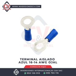 Terminal Aislado Azul 16-14 Awg Ojal