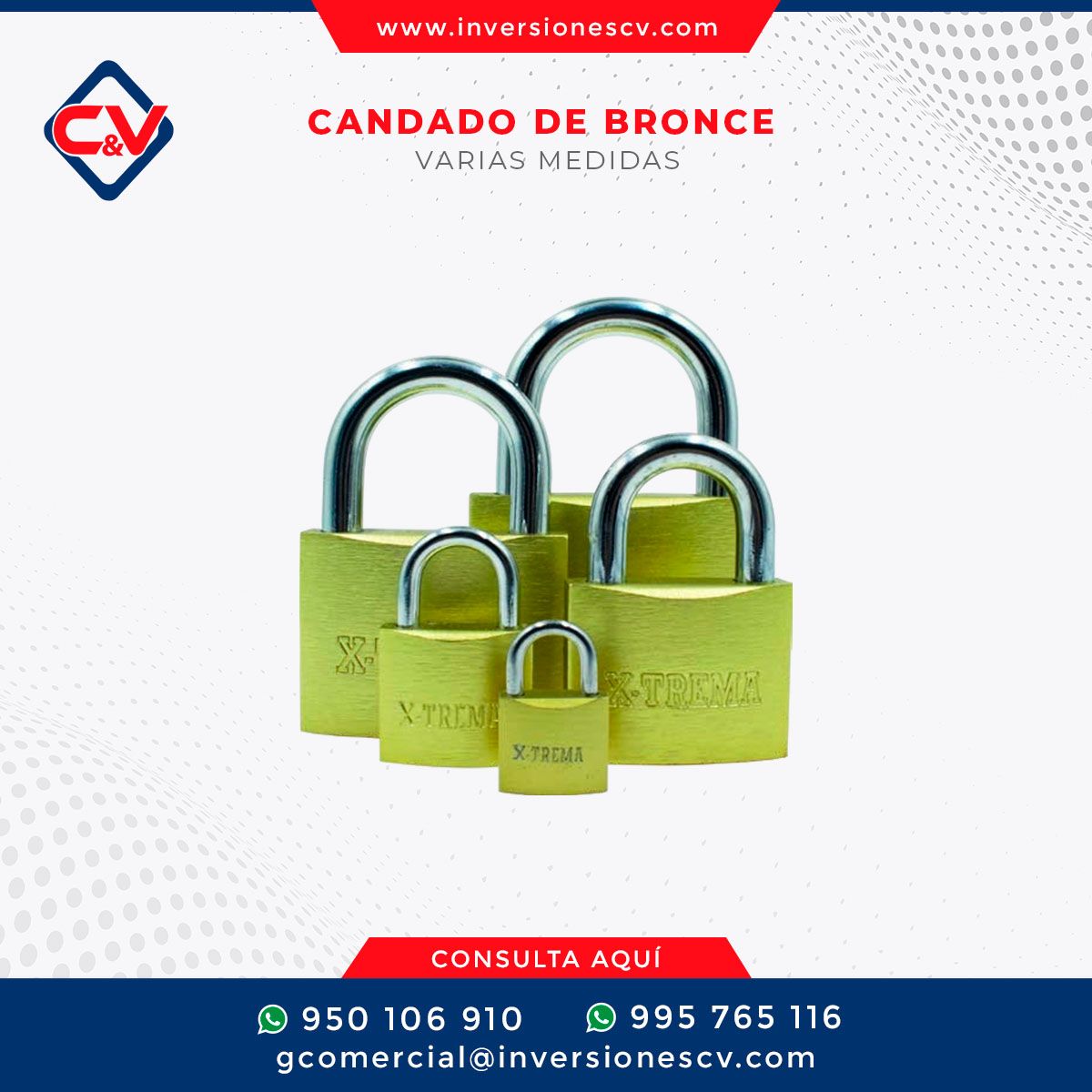 CANDADO DE BRONCE (VARIAS MEDIDAS)