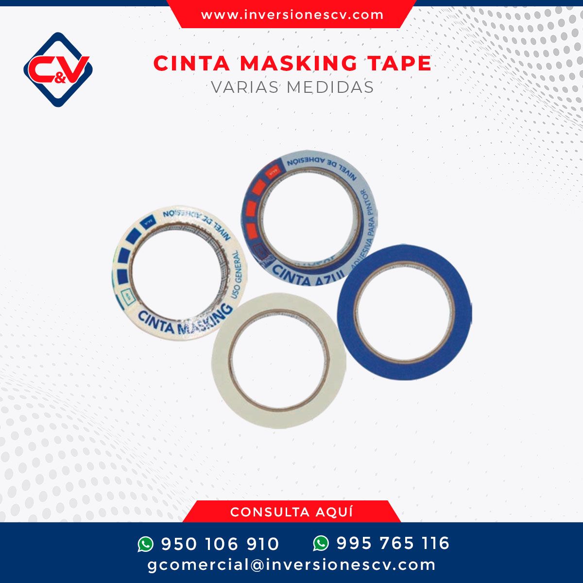 CINTA MASKING TAPE (VARIAS MEDIDAS)