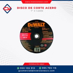 Disco De Corte Para Acero 7” X 1.6mm Dewalt