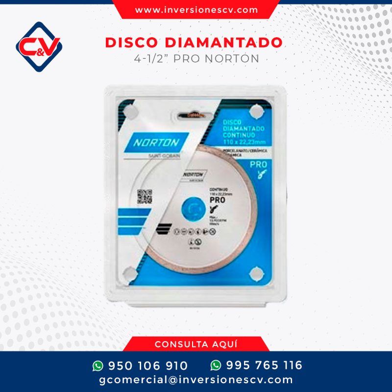 DISCO DIAMANTADO 4-1/2” PRO NORTON