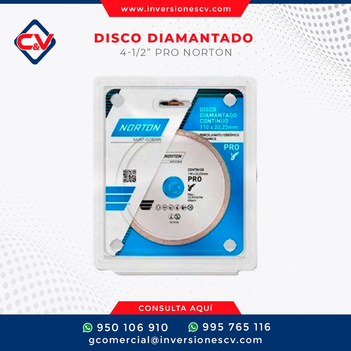 DISCO DIAMANTADO 4-1/2” PRO NORTON