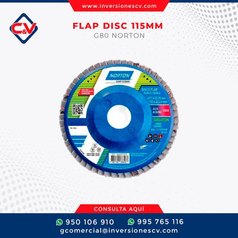 FLAP DISC 115mm G80 NORTON