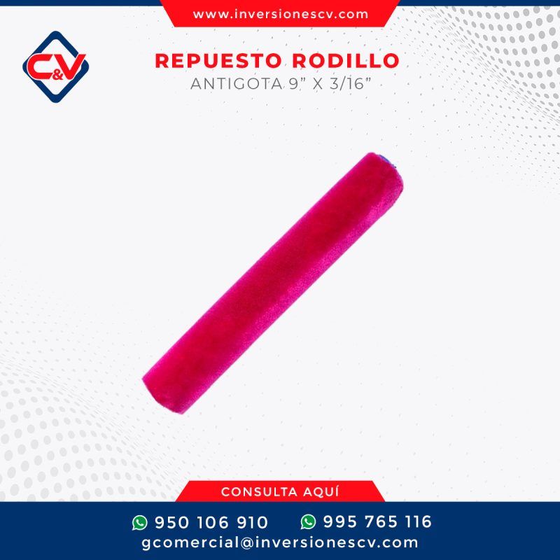 REPUESTO RODILLO ANTIGOTA 9” x 3/16”