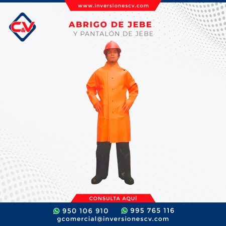ABRIGO DE JEBE Y PANTALÓN DE JEBE