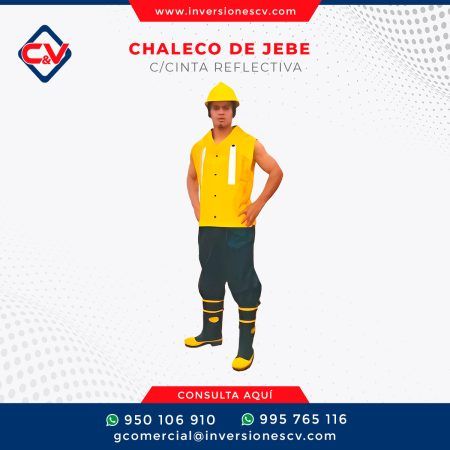 CHALECO DE JEBE C/CINTA REFLECTIVA