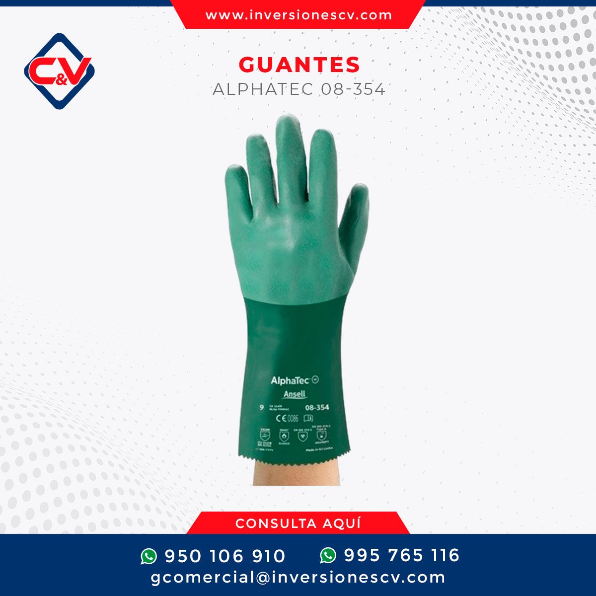 GUANTES DE NEOPRENO ALPHATEC 08-354
