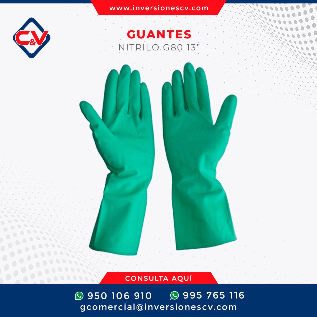 GUANTES DE NITRILO G80 13"