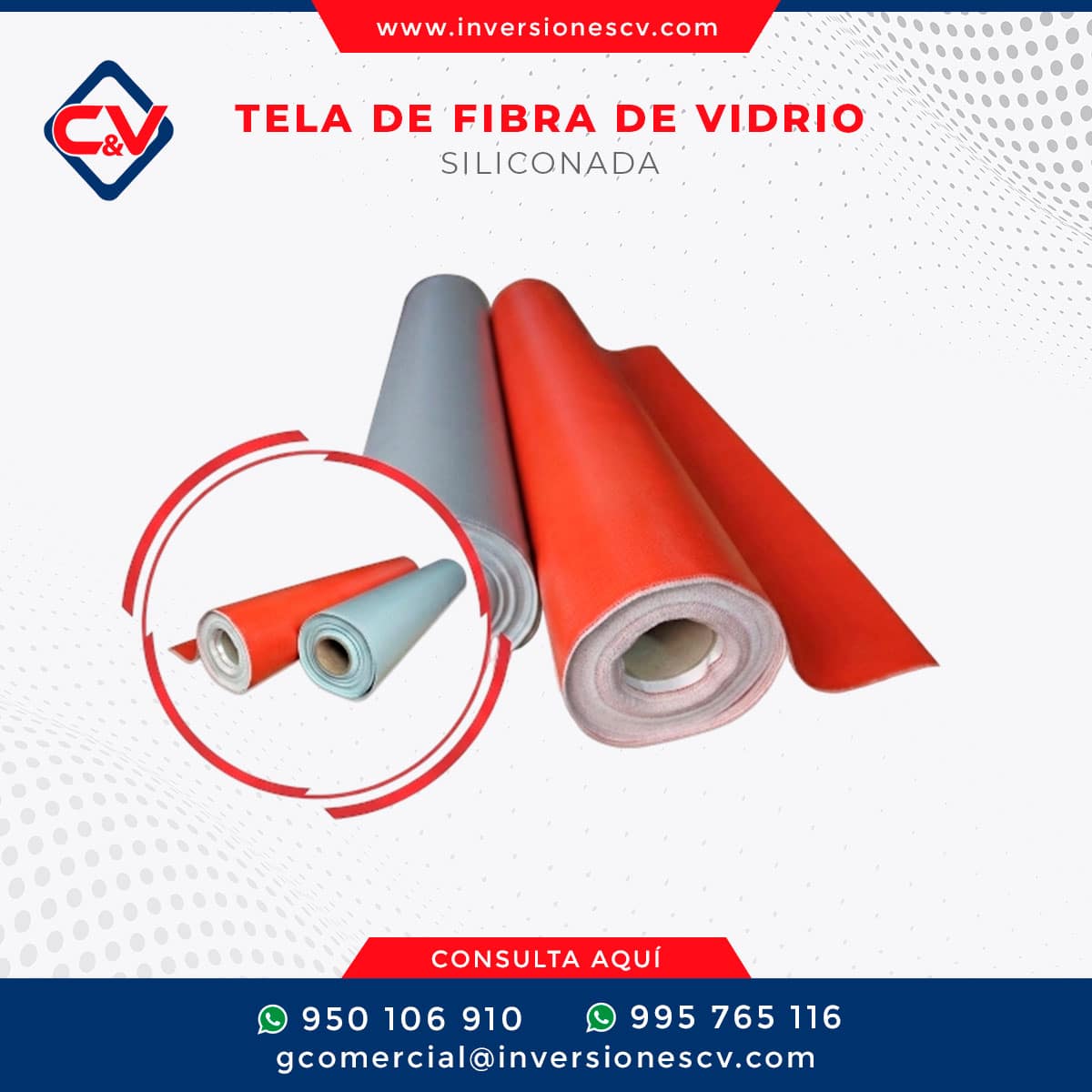 TELA DE FIBRA DE VIDRIO SILICONADA