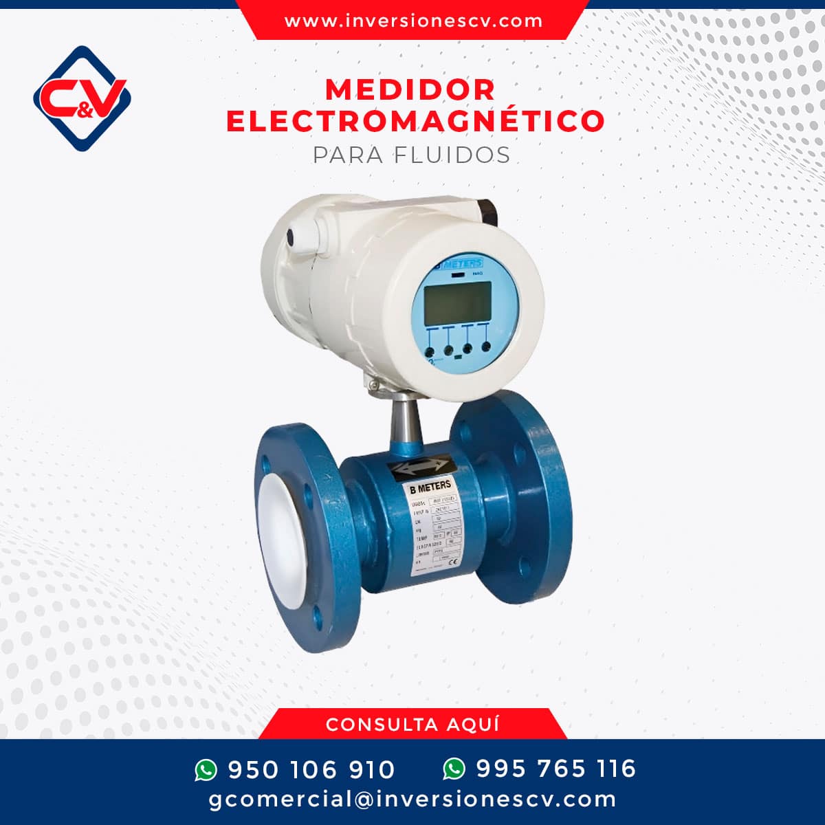Medidor electromagnético para fluidos