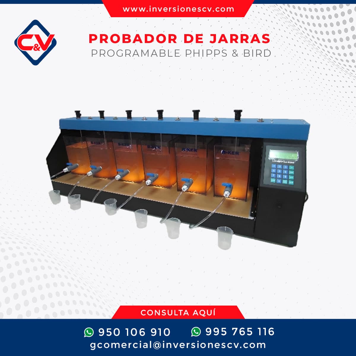 Probador de jarras programable