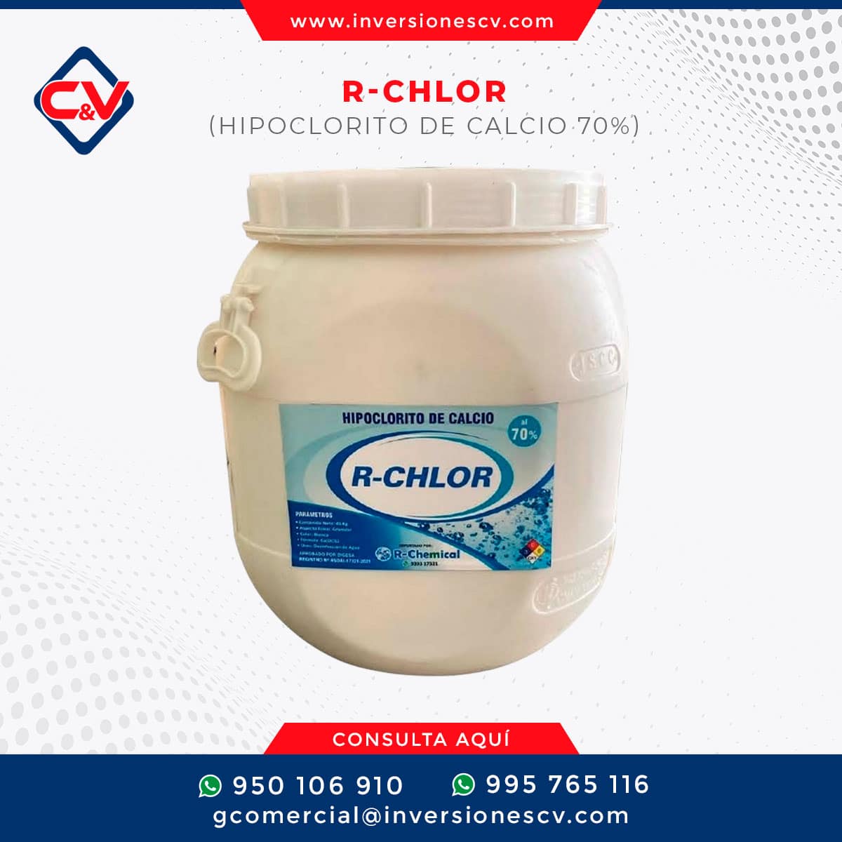 R-chlor (hipoclorito De Calcio 70%)