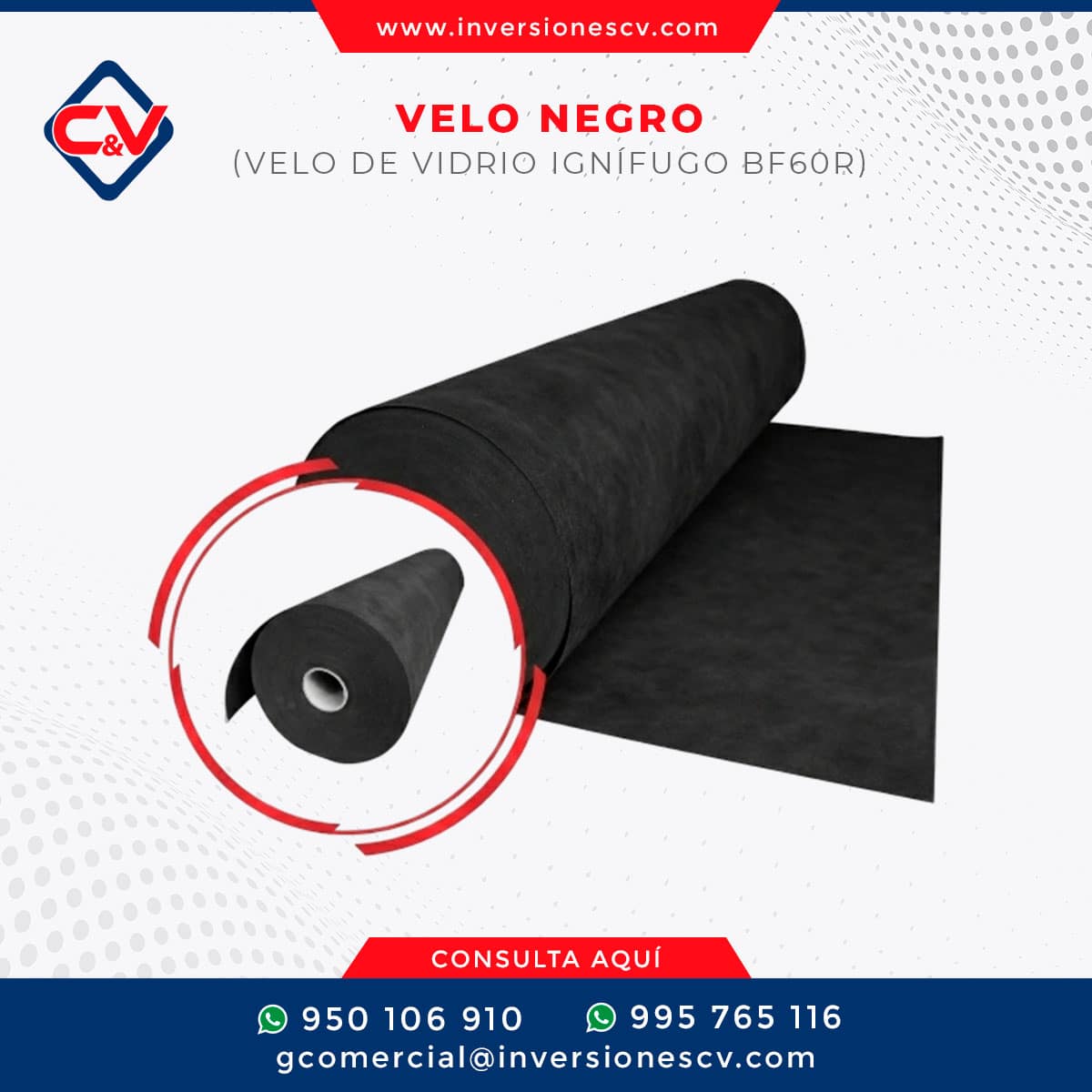 Velo Negro (velo De Vidrio IgnÍfugo Bf60r)